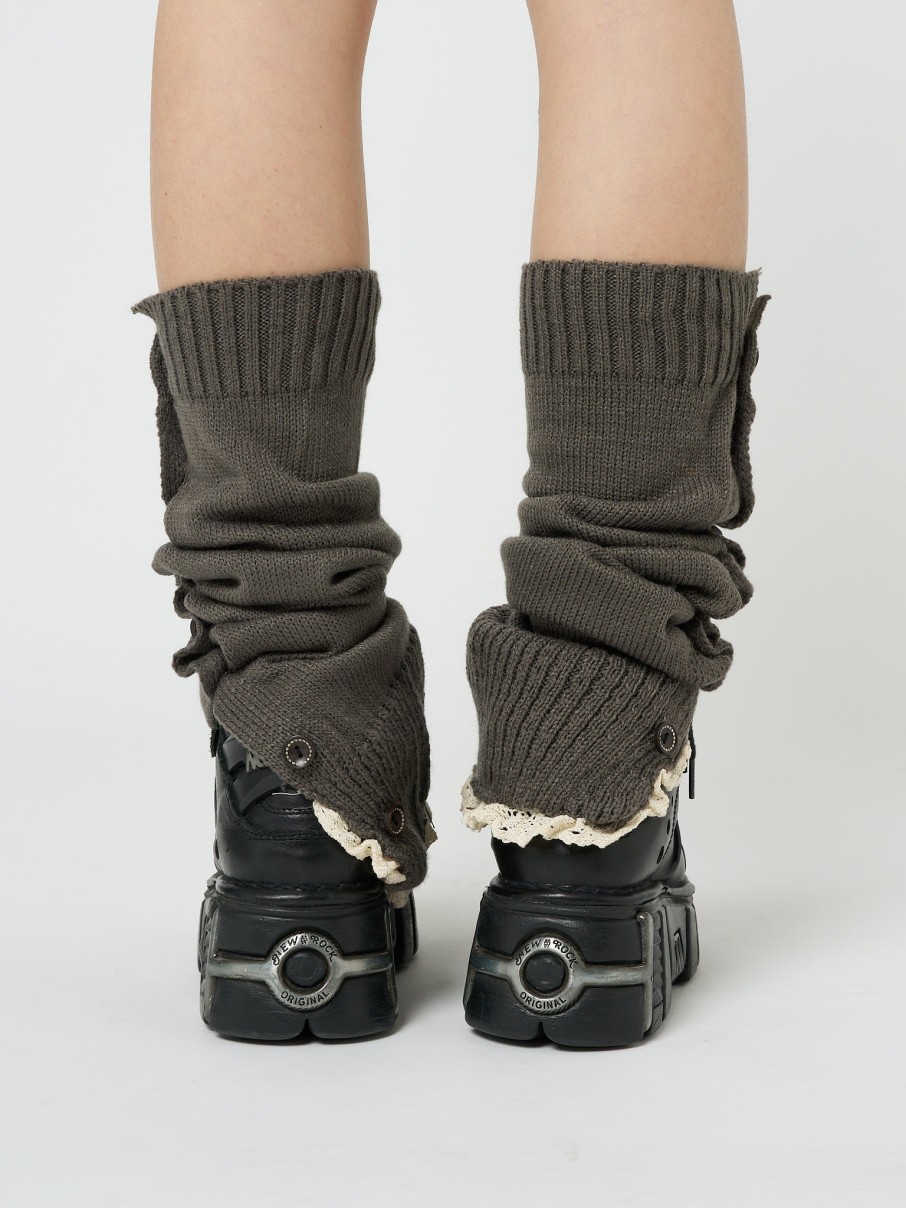 Minga London Zeva Grey Buttoned Leg Warmers | Accessories