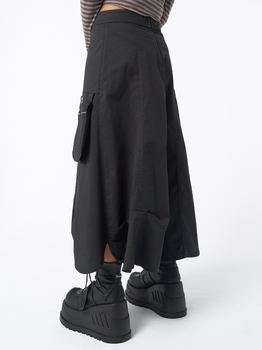 Minga London Lexi Black Tech Cargo Maxi Skirt | Bottoms