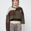 Minga London Gigi Patchwork Cable Knit Crop Jumper | Knitwear