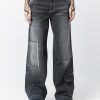 Minga London Track Black Multi Pocket Overdye Cargo Jeans | Bottoms