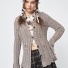 Minga London Gem Sand Distressed Knit Cardigan | Jackets & Cardigans