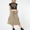 Minga London Fae Brown Cargo Midi Skirt | Bottoms