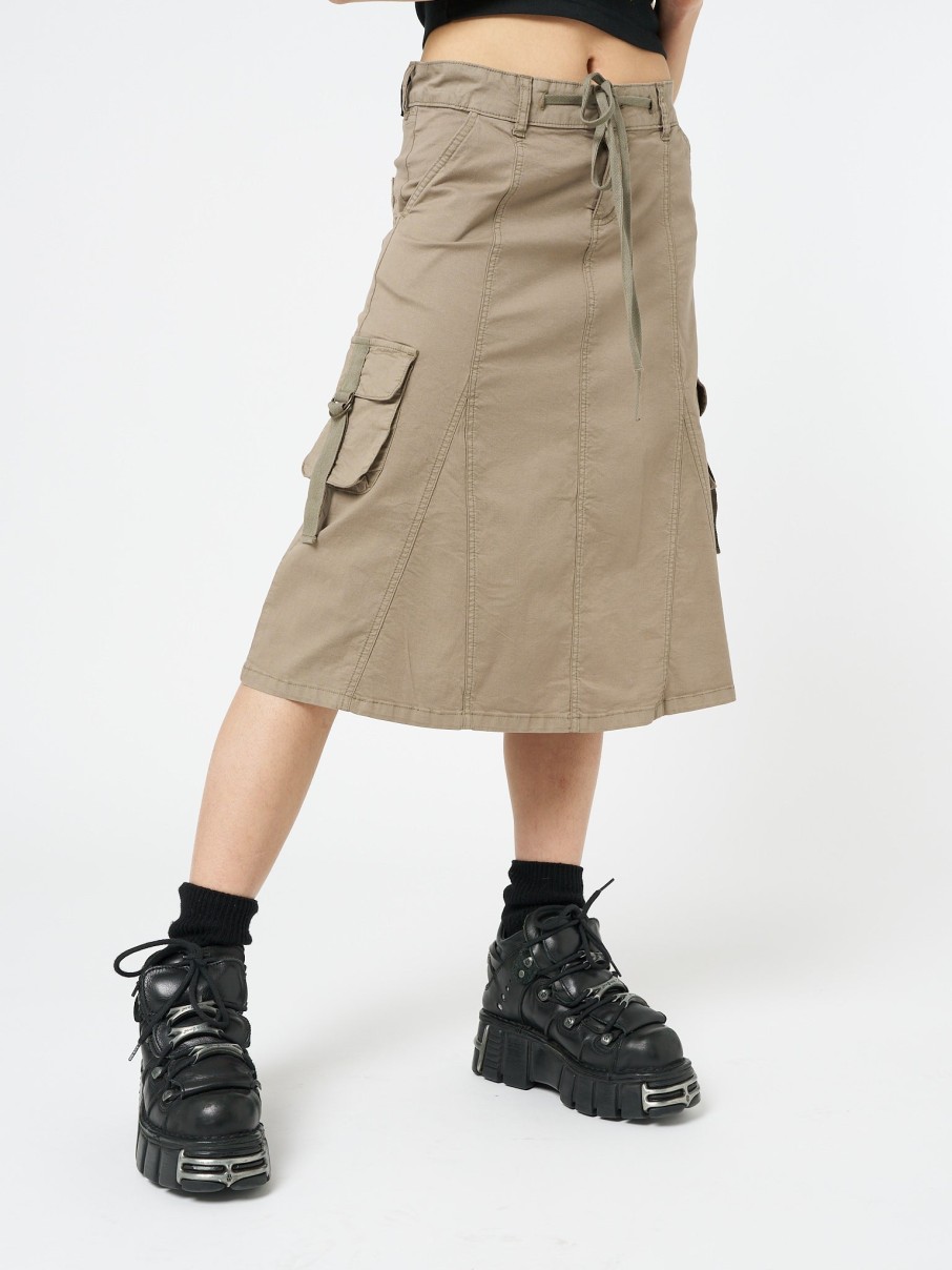 Minga London Fae Brown Cargo Midi Skirt | Bottoms