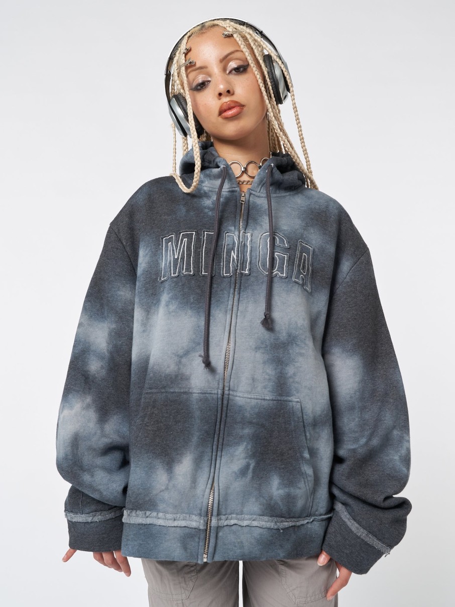 Minga London Minga Tie Dye Zip Up Hoodie | Jackets & Cardigans