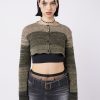 Minga London Drea Green Extreme Cropped Cardigan | Jackets & Cardigans