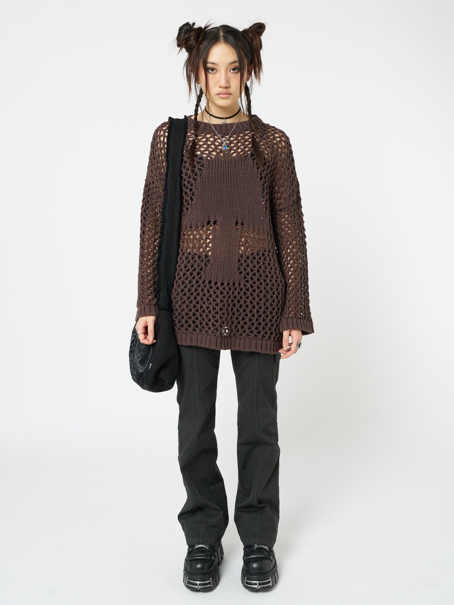 Minga London Shroom Open Knit Jumper | Knitwear