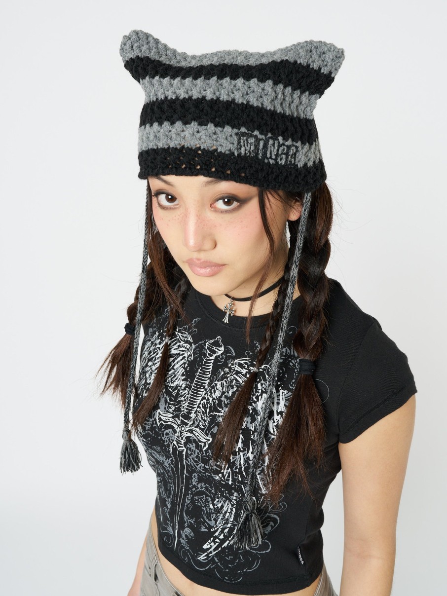 Minga London Greta Stripes Tie Knit Hat | Accessories