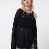 Minga London Avril Distressed Cut Out Net Knit Jumper | Sweaters & Hoodies