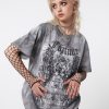 Minga London Fortune Wings Grey Tie Dye T-Shirt | Tops & T-Shirts