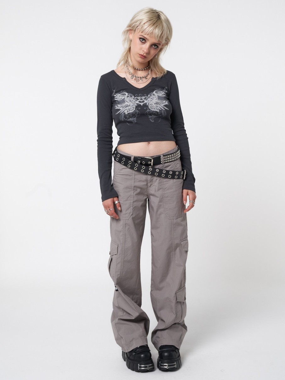 Minga London Strass Heart Wings Crop Top | Tops & T-Shirts