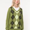 Minga London Green Shades Argyle Knitted Jumper | Sweaters & Hoodies