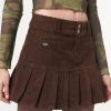 Minga London Brown Corduroy Pleated Mini Skirt | Bottoms