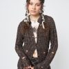 Minga London Gem Brown Distressed Knit Cardigan | Jackets & Cardigans