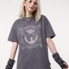 Minga London Ancient Butterfly Charcoal Grey T-Shirt | Tops & T-Shirts