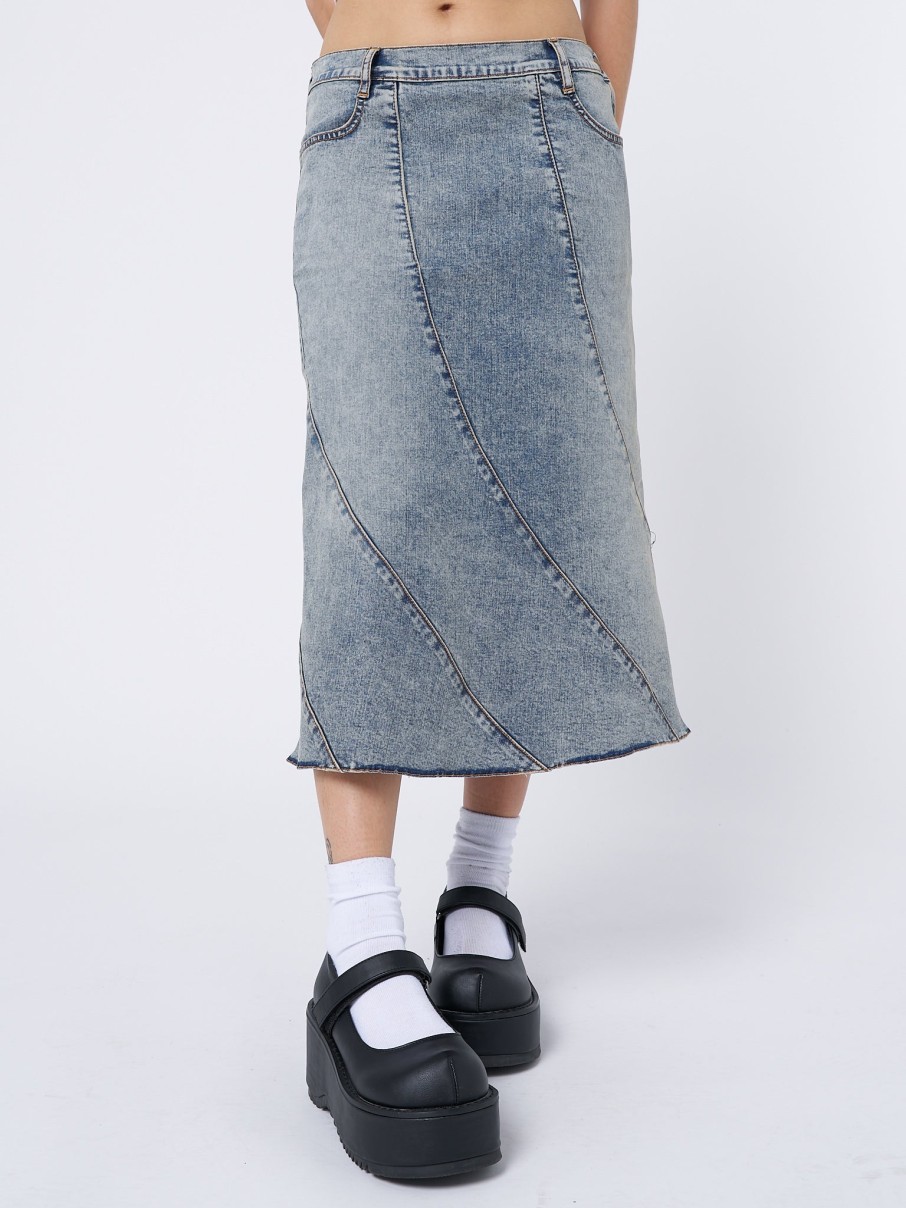 Minga London Lizzie Flared Denim Maxi Skirt | Bottoms