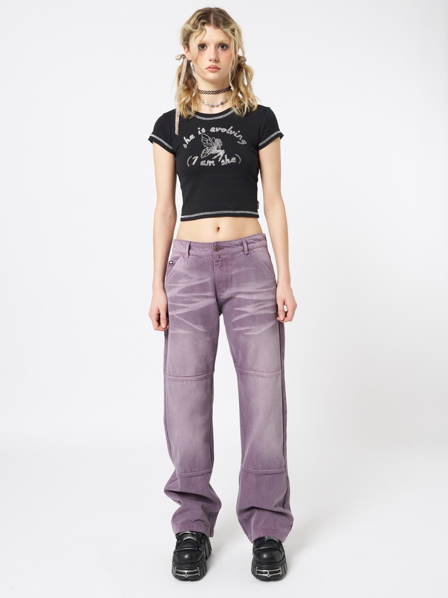 Minga London Cora Washed Mauve Straight Jeans | Bottoms