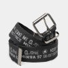 Minga London Do Not Disturb Black Canvas Belt | Accessories