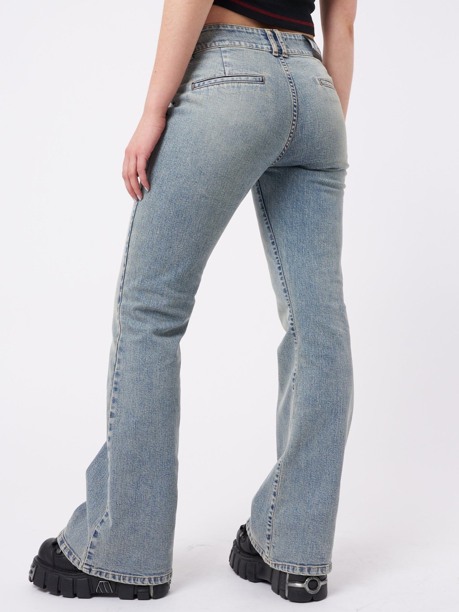 Minga London Mia Over Dye Front Pocket Flare Jeans | Bottoms