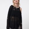 Minga London Avril Distressed Cut Out Net Knit Jumper | Knitwear