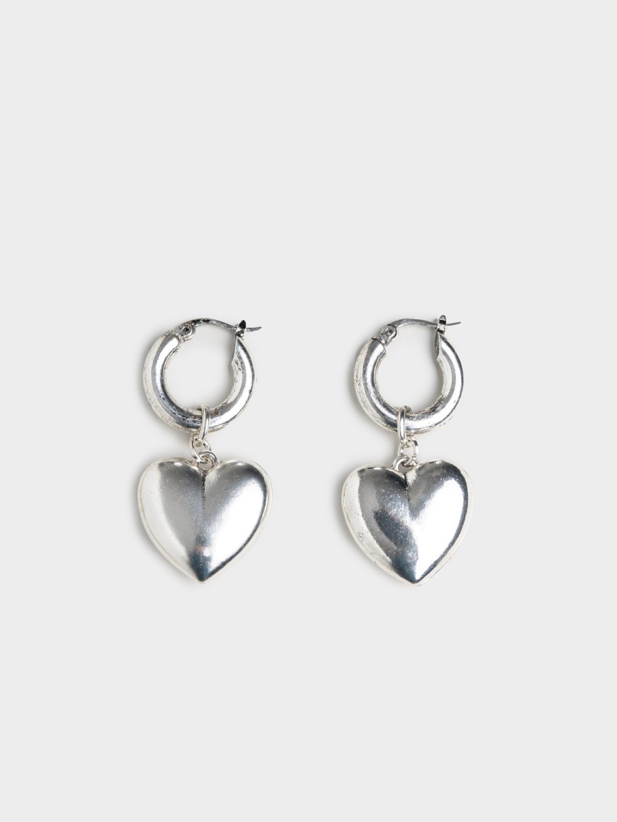 Minga London Chunky Heart Hooped Earrings | Accessories