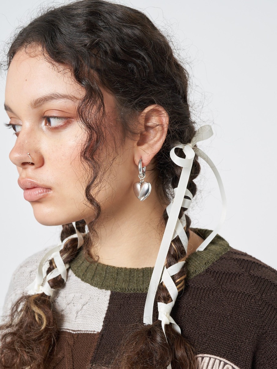 Minga London Chunky Heart Hooped Earrings | Accessories