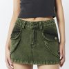 Minga London Ashley Washed Green Mini Cargo Skirt | Bottoms