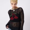 Minga London Cerise Open Knit Jumper | Sweaters & Hoodies