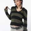 Minga London Forest Stripes Knitted Hoodie | Sweaters & Hoodies