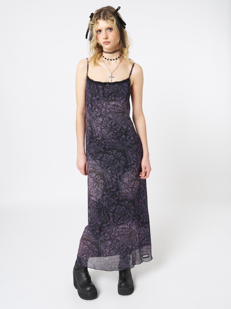 Minga London Dark Renaissance Mesh Maxi Dress | Dresses