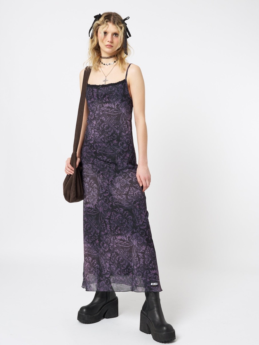 Minga London Dark Renaissance Mesh Maxi Dress | Dresses