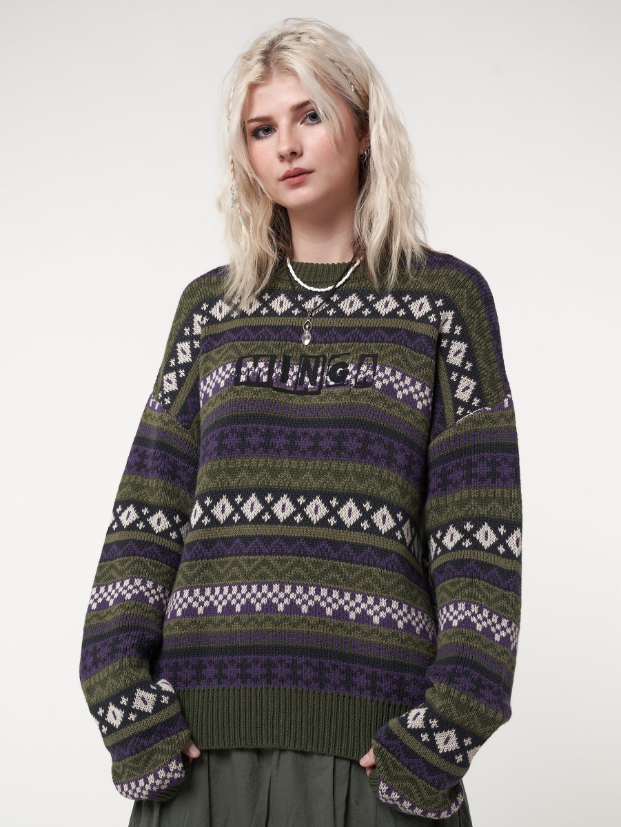 Minga London Aspen Jacquard Knit Jumper | Sweaters & Hoodies