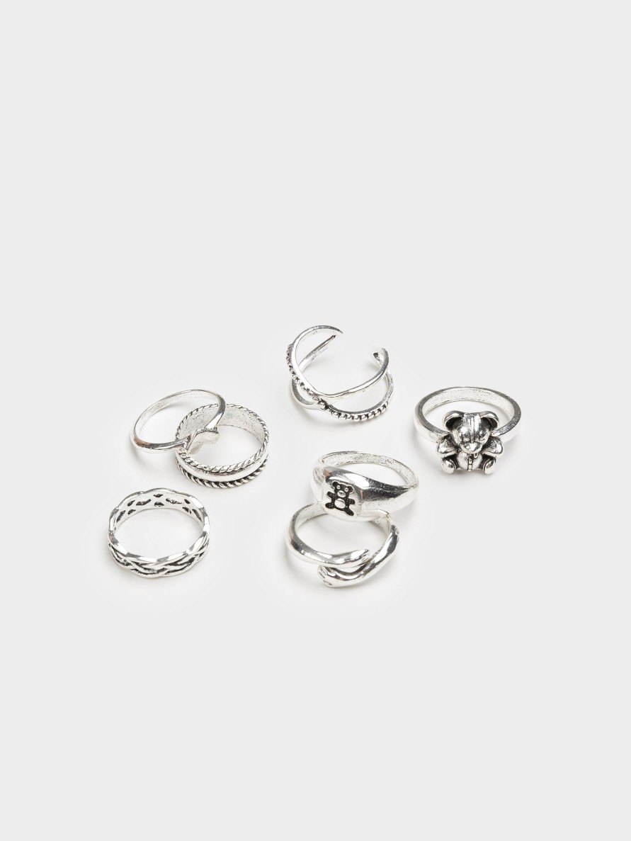 Minga London Bear With Me Silver Rings Set | Accessories