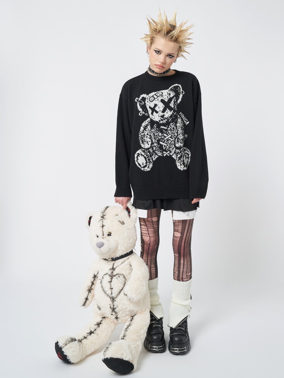 Minga London Broken Teddy Bear Jacquard Knit Jumper | Knitwear