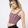 Minga London Gothic Ballerina Contrast Stitch Corset Top | Tops & T-Shirts