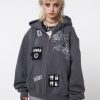 Minga London Billie Patch Prints Zip Up Hoodie | Sweaters & Hoodies