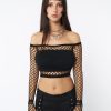 Minga London Onyx Fishnet Mesh Crop Top | Accessories