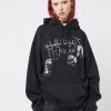 Minga London Troublemaker Patches Black Hoodie | Sweaters & Hoodies