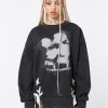 Minga London Overthinker Black Lace Up Sweatshirt | Sweaters & Hoodies