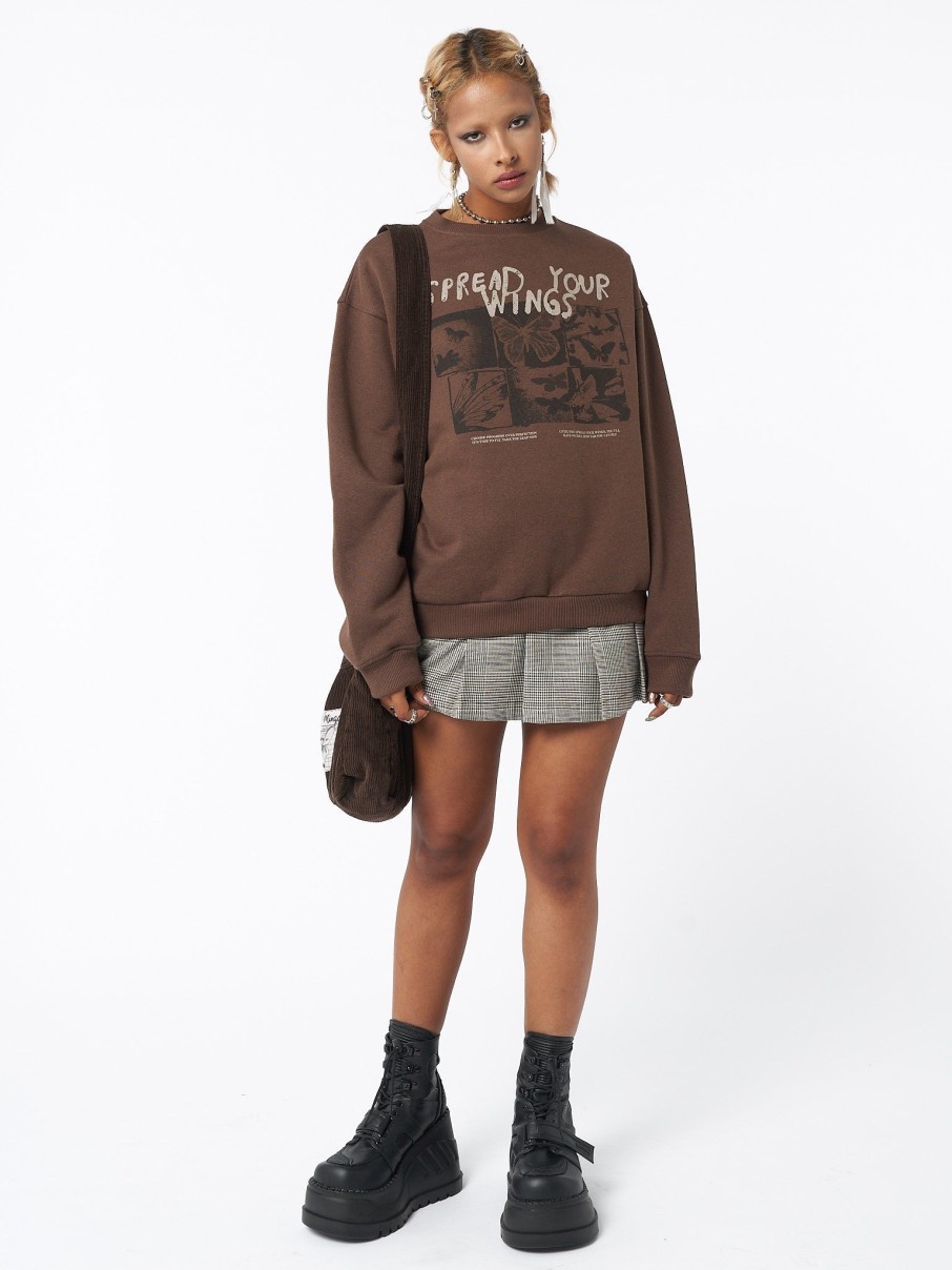 Minga London Spread Your Wings Brown Sweatshirt | Sweaters & Hoodies