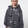 Minga London Billie Patch Prints Zip Up Hoodie | Jackets & Cardigans