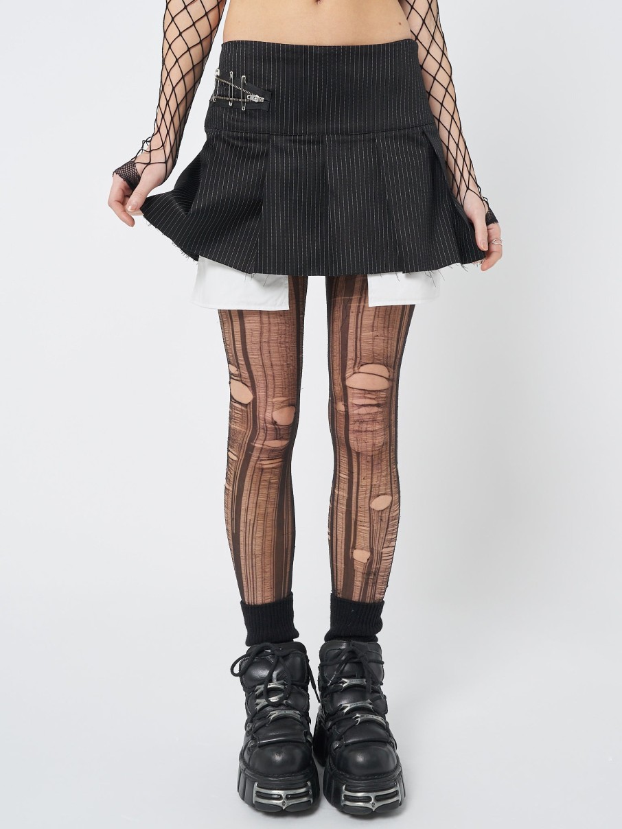 Minga London Judy Pinstripe Pleated Mini Skirt | Bottoms