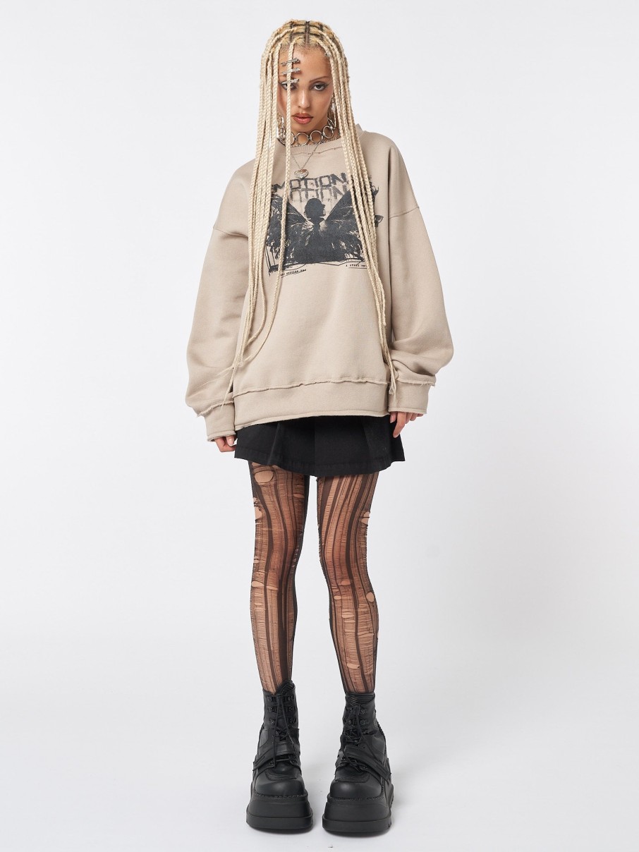 Minga London Emotional Fairy Beige Sweatshirt | Sweaters & Hoodies