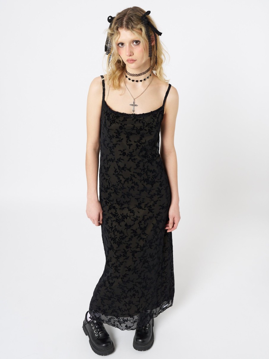 Minga London Titania Black Mesh Maxi Dress | Dresses