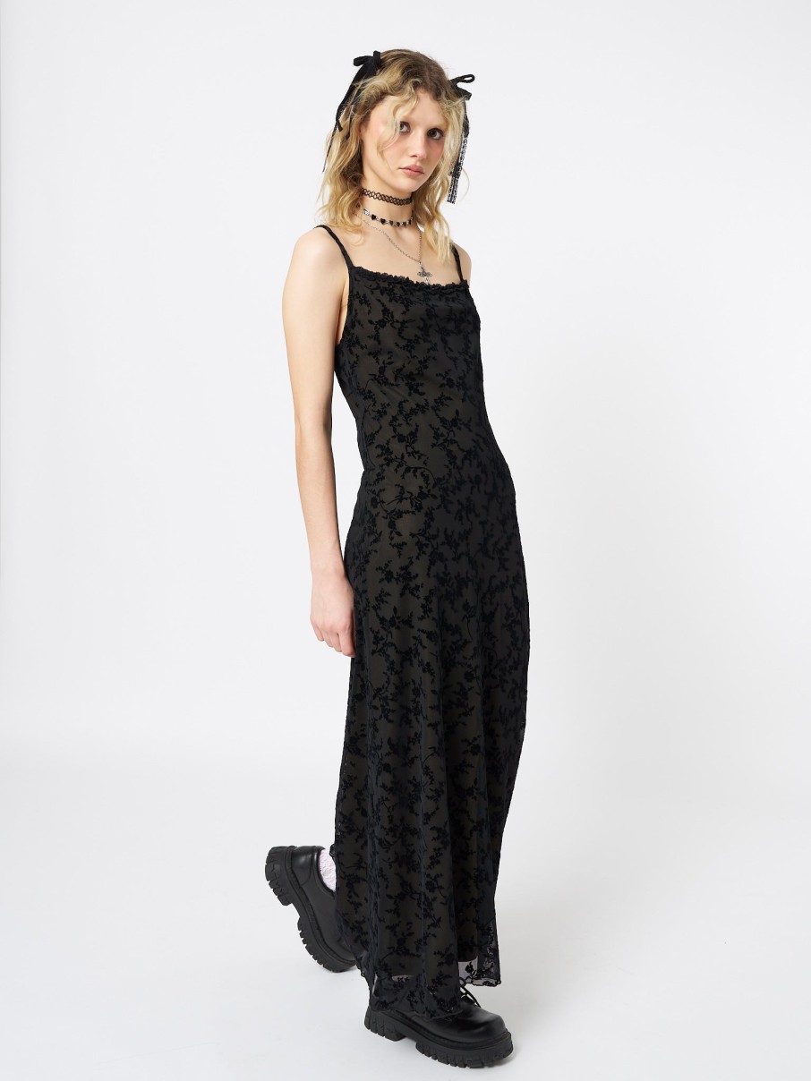 Minga London Titania Black Mesh Maxi Dress | Dresses