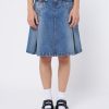 Minga London Astrid Denim Pleated Midi Skirt | Bottoms