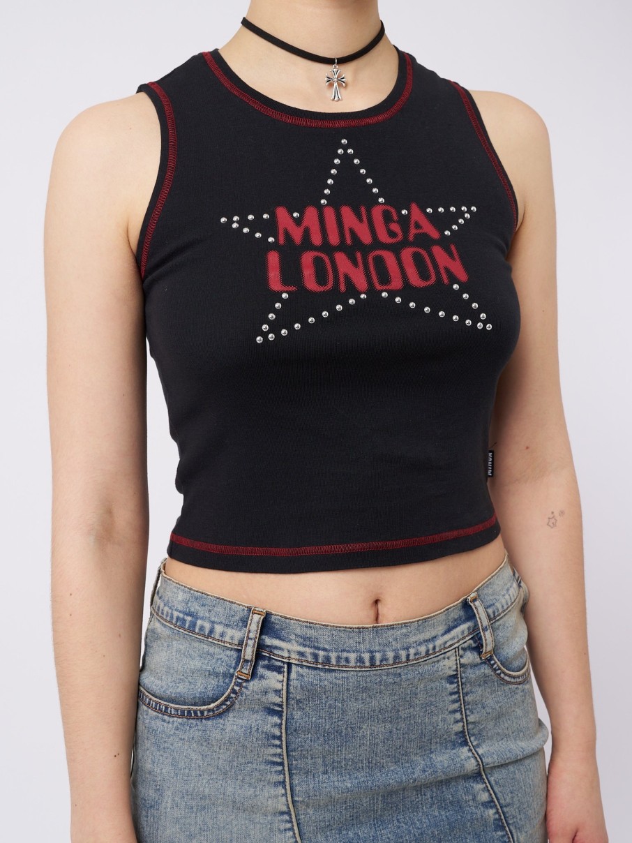 Minga London Rockstar Girlfriend Vest Top | Tops & T-Shirts