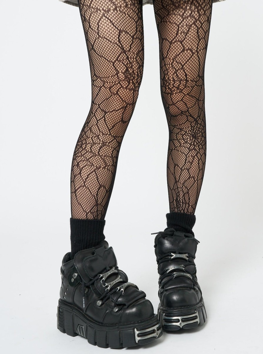 Minga London Black Forest Web Patterned Tights | Accessories