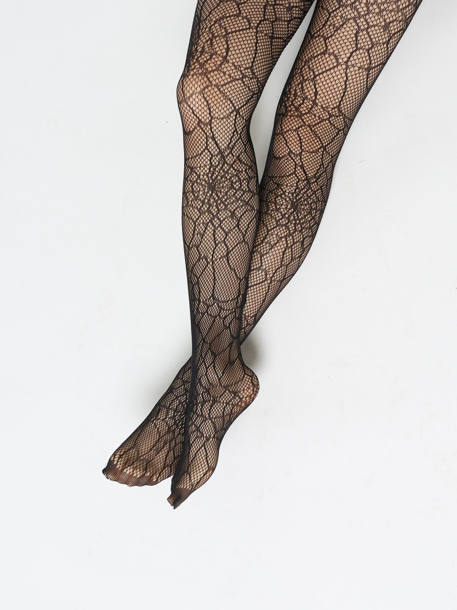 Minga London Black Forest Web Patterned Tights | Accessories