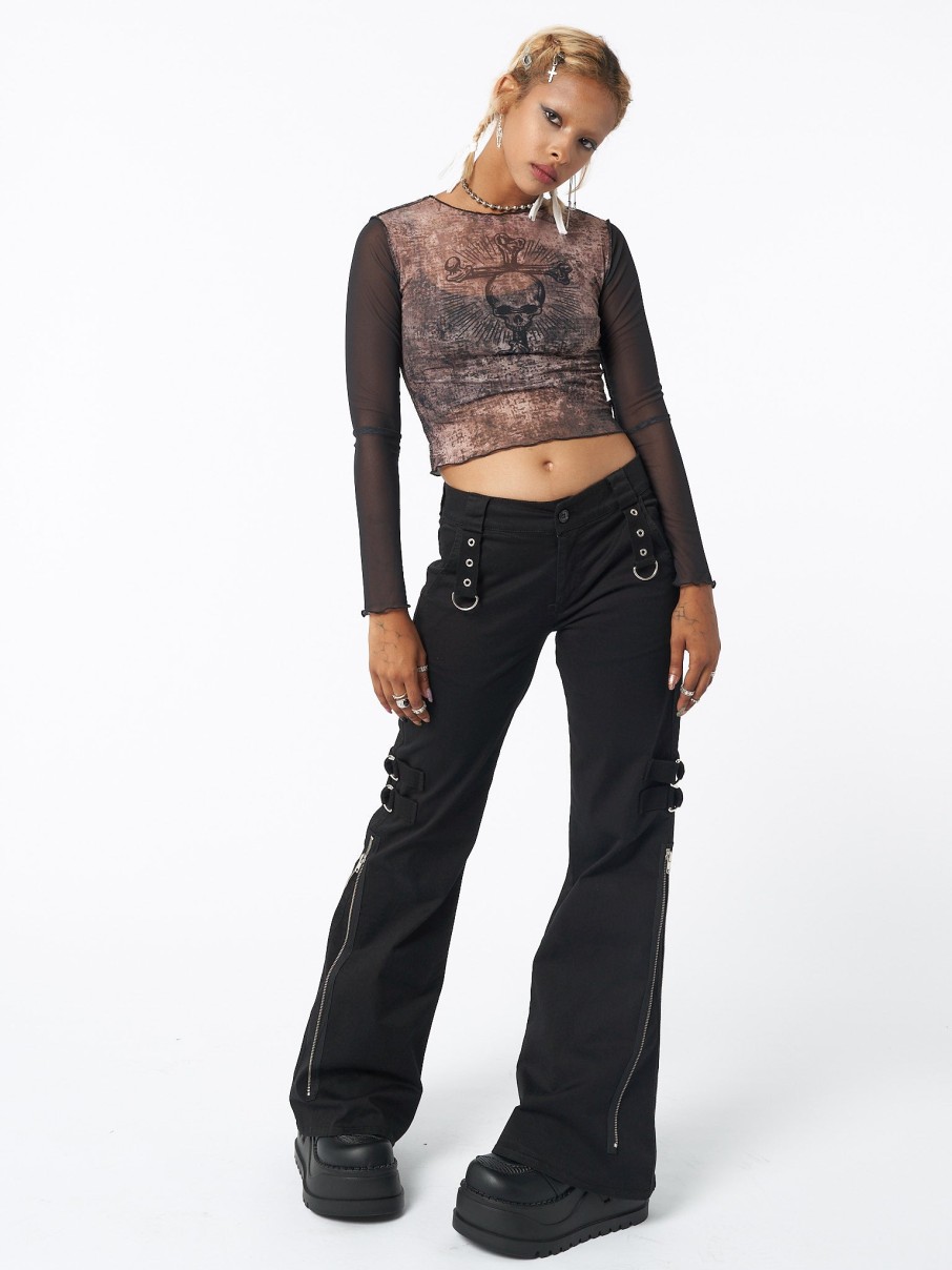 Minga London Black Rave Zip Pants | Bottoms