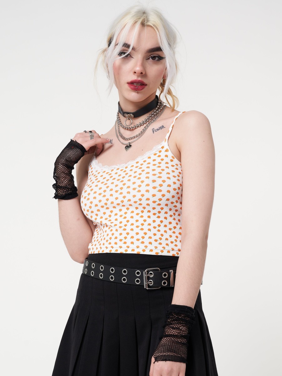 Minga London Orange Garden Lace Cami Top | Tops & T-Shirts